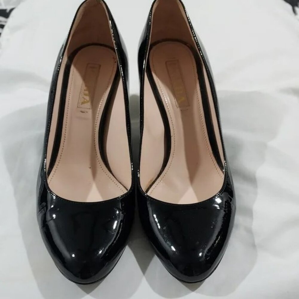Prada Black Women 38 Heels Shoes Size 7.5